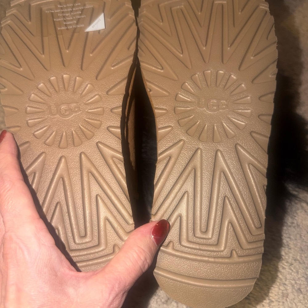 UGG Classic Micro Chestnut Suede Shearling Slip-On Clog - Picture 5 of 9
